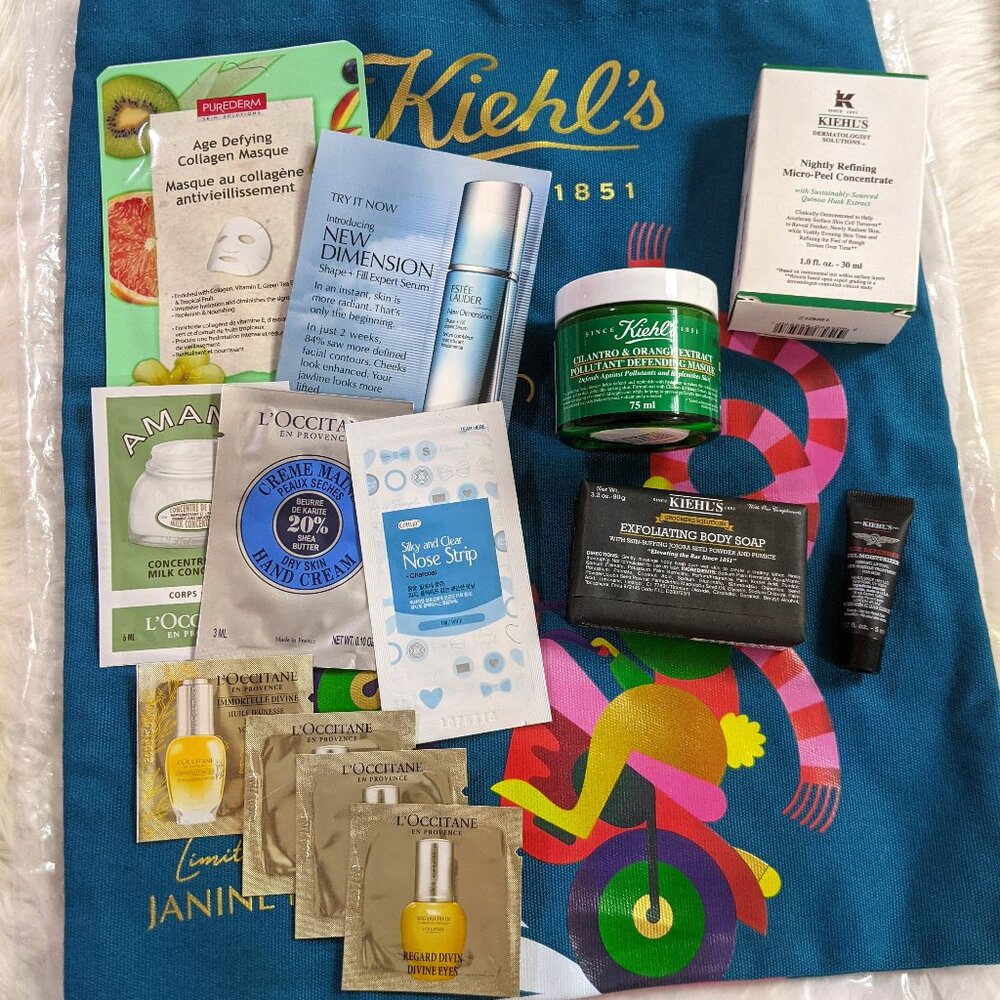 14pc Self Care Skin Care Beauty Kit - Kiehl's, L'Occitane, Estee Lauder